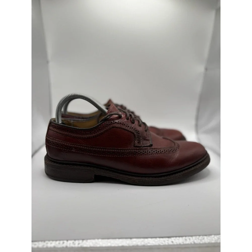 Sz 8.5 B - Frye Wingtip Oxford Shoes Red‎ Leather Brogue Dress Casual Mens